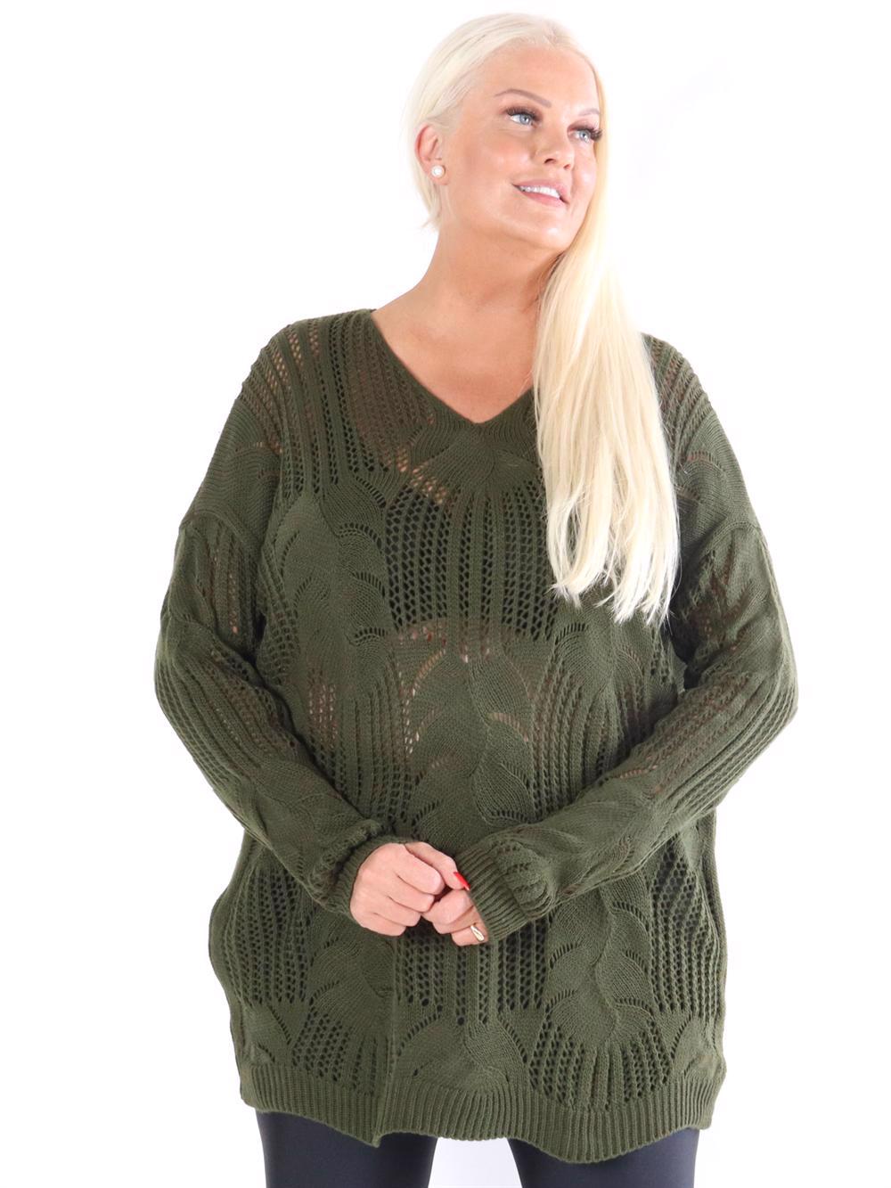 Bello - Stickad tröja med stickat mönster